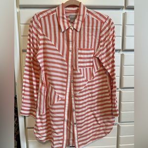 Chico’s peach and white strip blouse